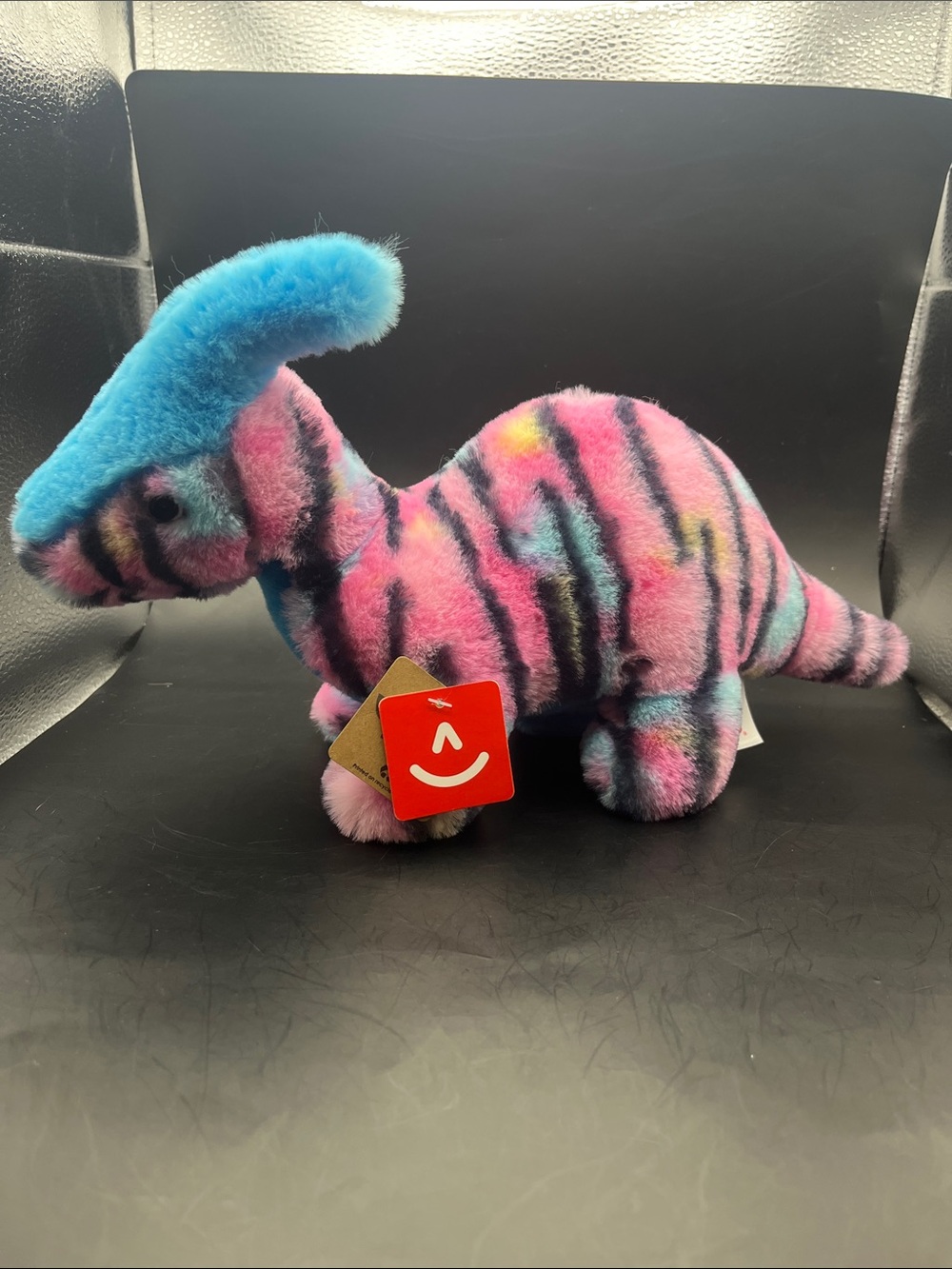 NWT Aurora  Watercolor Dinos Parasaur Pink plush DINOSAUR Plushie neon